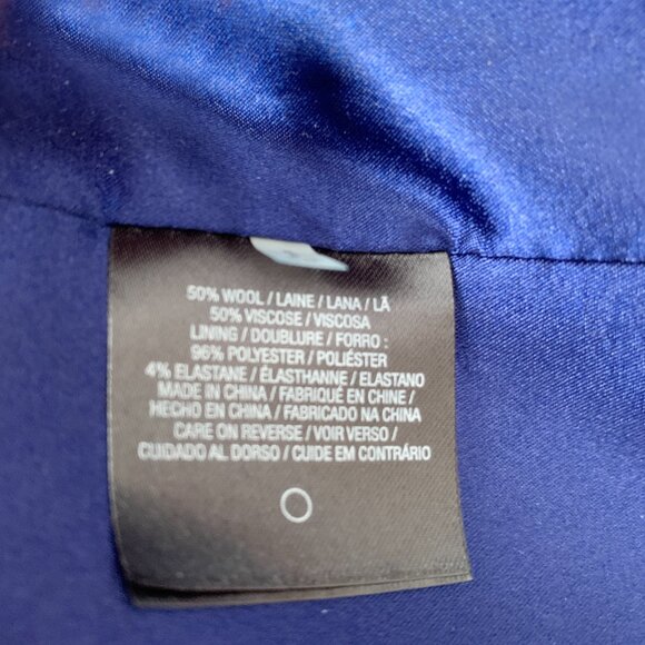 Cobalt Blue Tahari Wool Blend Coat Size M - Picture 9 of 9